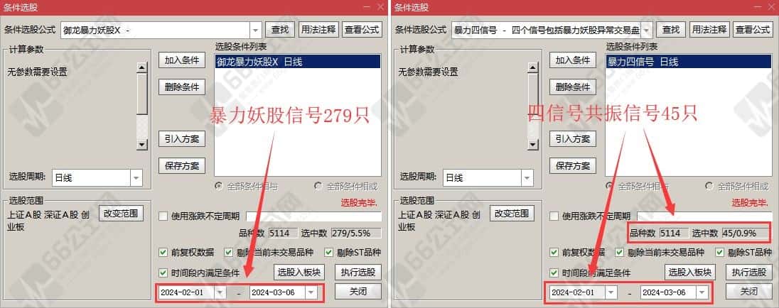 御龙系列-暴力妖股右侧擒妖模式主副选指标 主升浪带四信号共振及全仓优化版指标